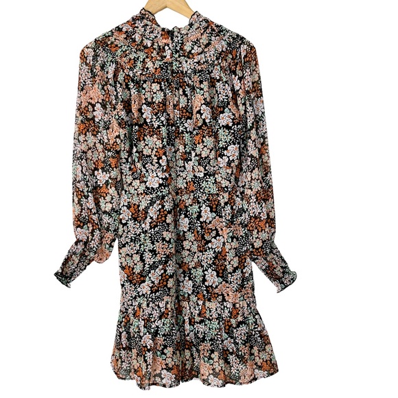 Topshop Floral Long Sleeve Mini Dress - Picture 7 of 11